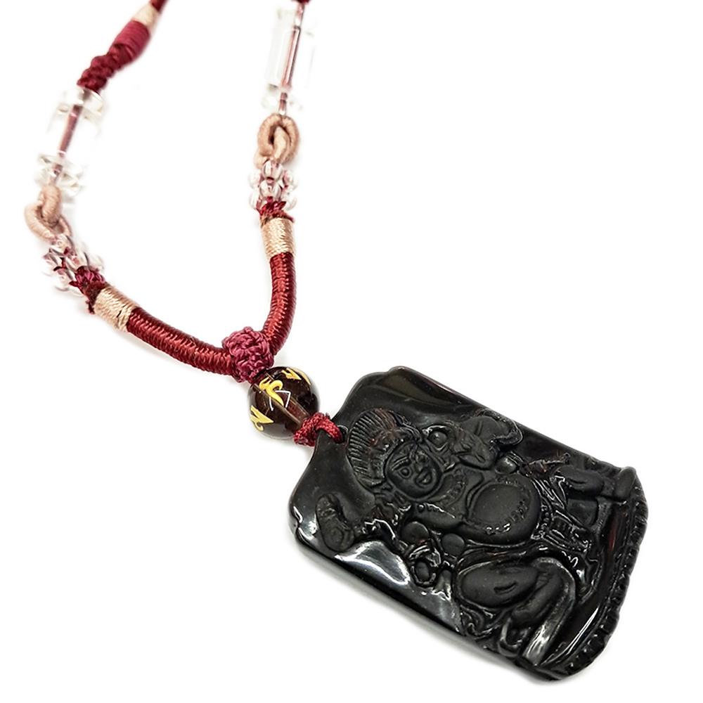 瑪哈嘎拉{黑曜岩}中國結項鍊【十方】126503