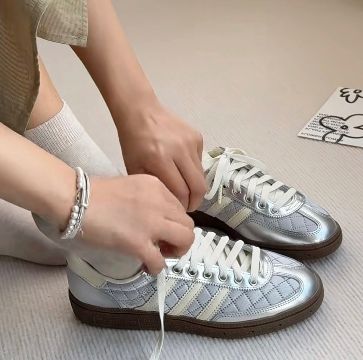 Adidas Handball Spezial 白銀小香風 奶油白銀 小香風 Y2K 復古 德訓鞋 KJ0853/預購