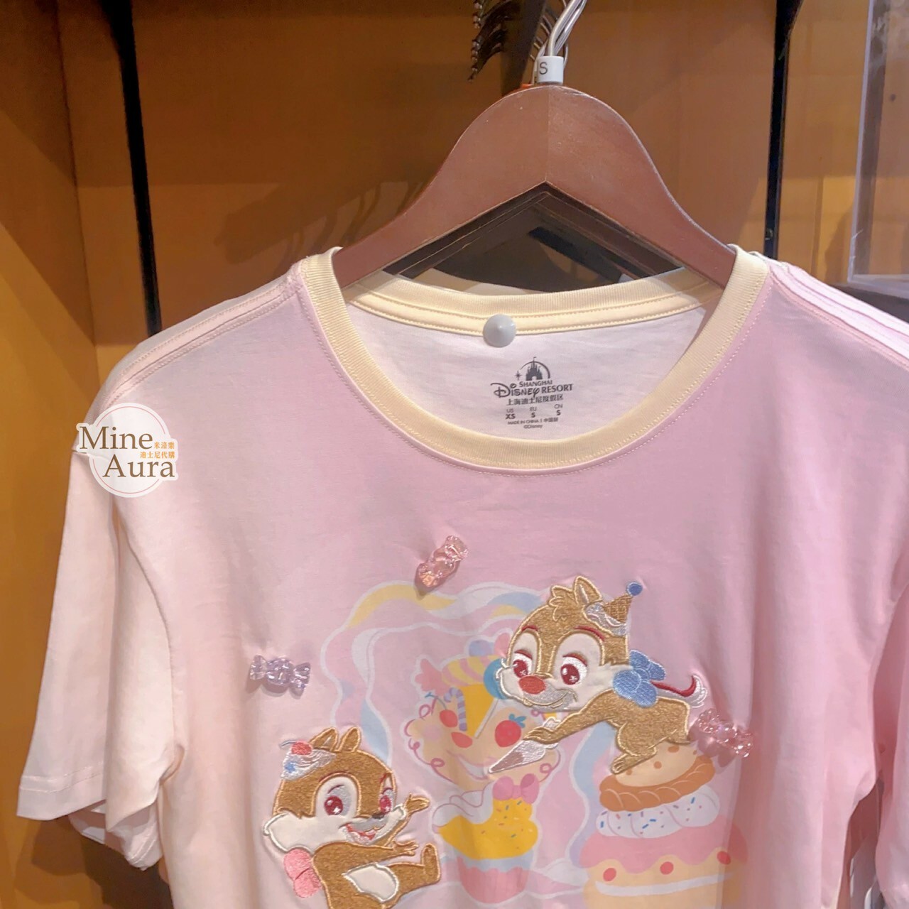 奇奇蒂蒂 Chip 'n Dale 棉花糖系列 圖案 短袖 上衣 -上海迪士尼樂園