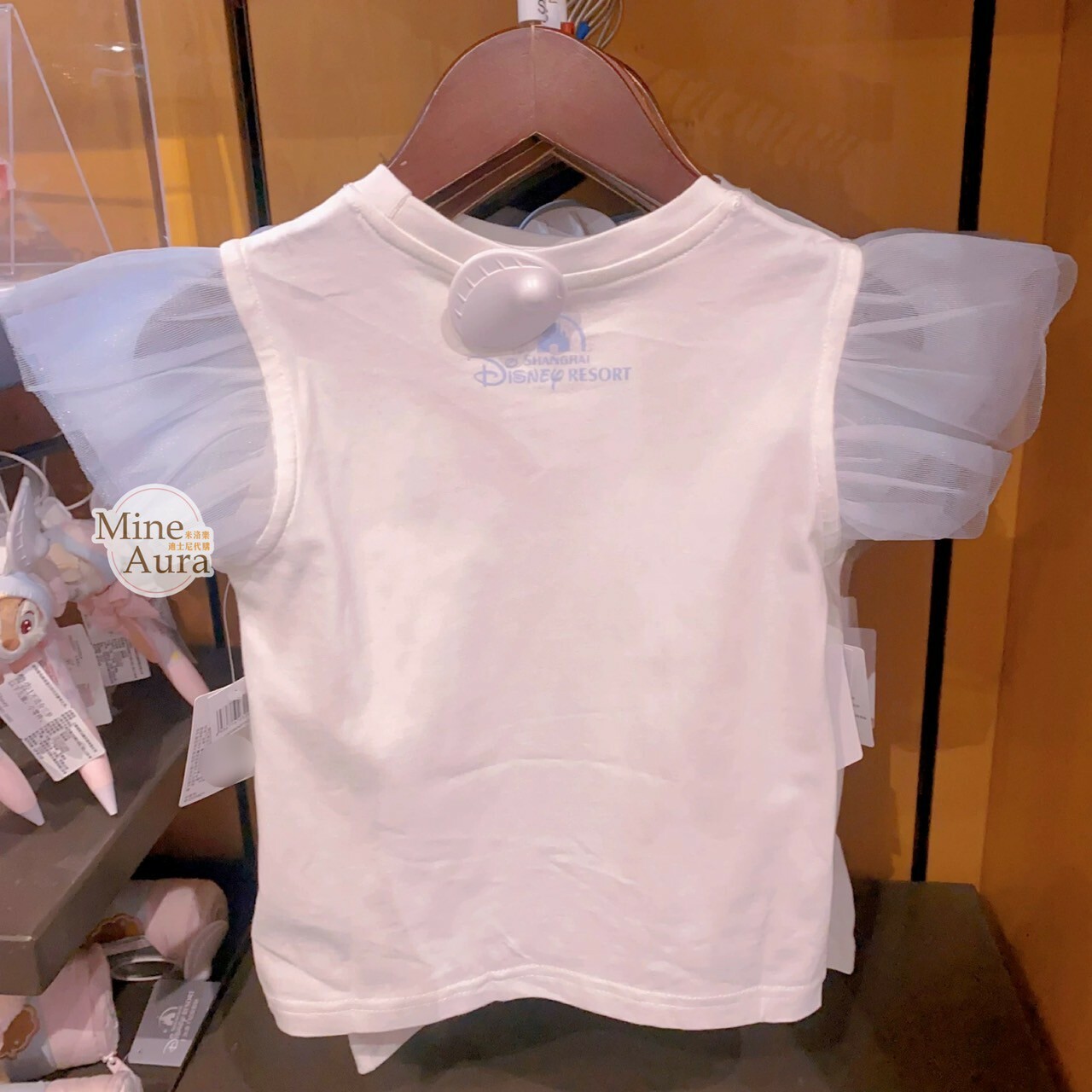 奇奇蒂蒂 Chip 'n Dale 棉花糖系列 圖案 拚袖設計 兒童 短袖 上衣 -上海迪士尼樂園