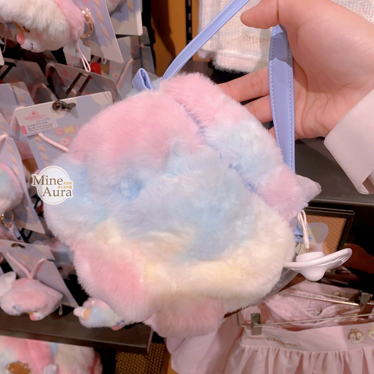 奇奇蒂蒂 Chip 'n Dale 棉花糖系列 紅鼻 蒂蒂 Dale 大頭造型 斜背 小包 -上海迪士尼樂園