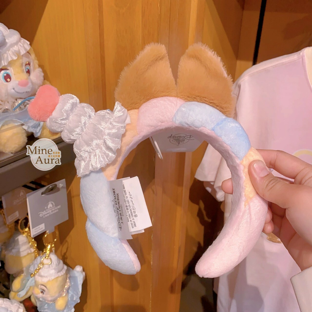 奇奇蒂蒂 Chip 'n Dale 棉花糖系列 立體耳朵 造型 髮圈 髮箍 -上海迪士尼樂園