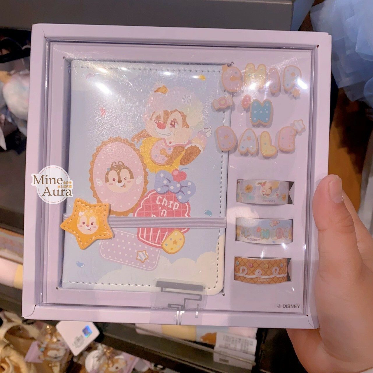 (限時特價) 奇奇蒂蒂 Chip 'n Dale 棉花糖系列 筆記本 記事本 手帳本 文具禮盒 文具組 -上海迪士尼樂園