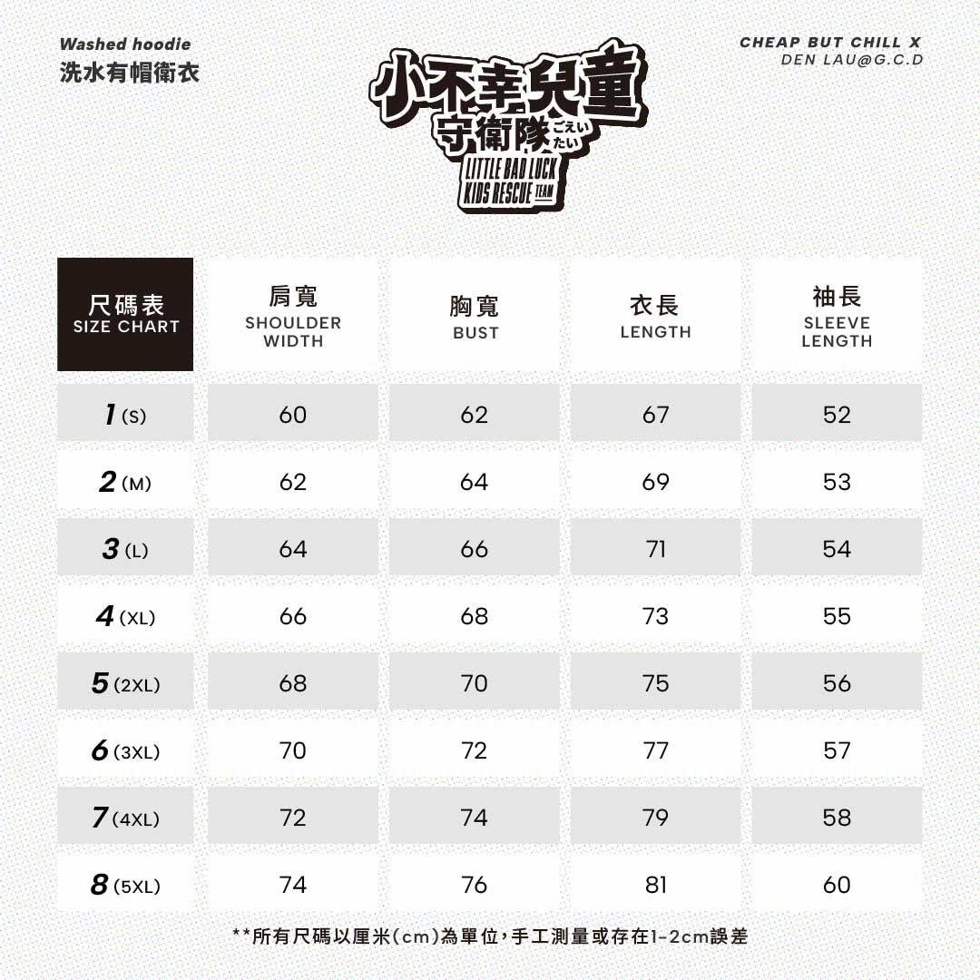 New ✦ CheapbutChill x g.c.d 小不幸兒童守衛隊洗水衞衣