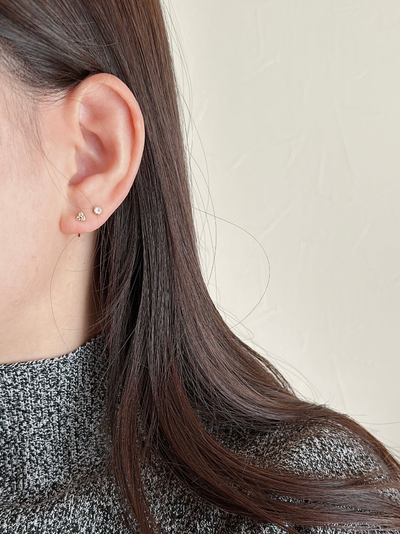 SS leaf open hoop pierce