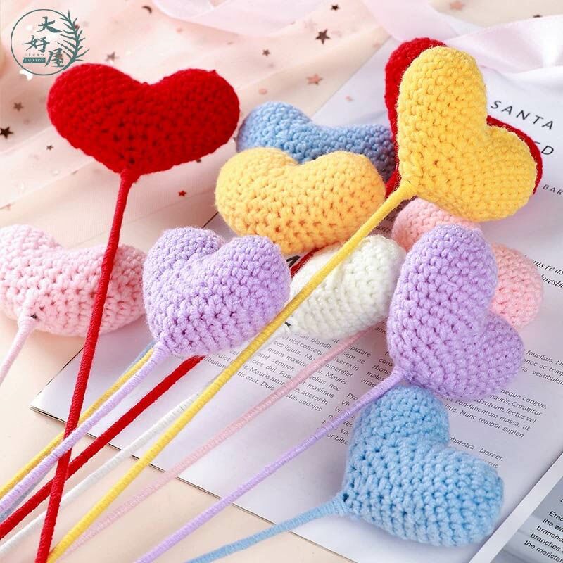 針織愛心花插