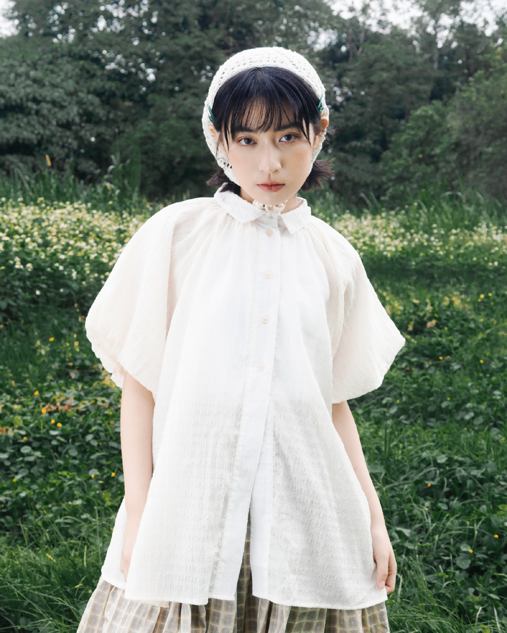 【 Kiki.co made 】 princess wrinkles top - ivory