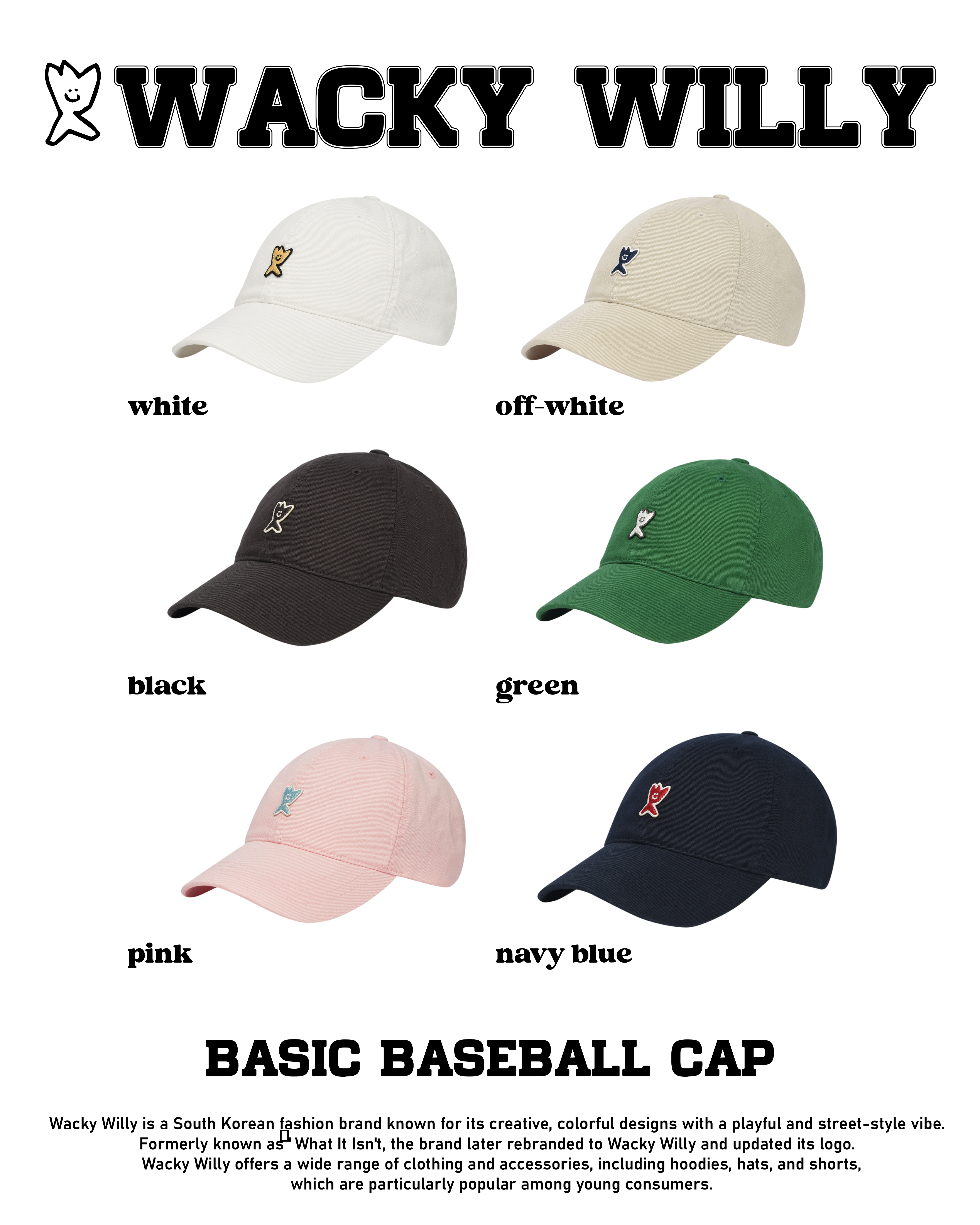 #韓國連線預購 Wacky willy 小飛人 25SS 刺繡 棒球帽 六色