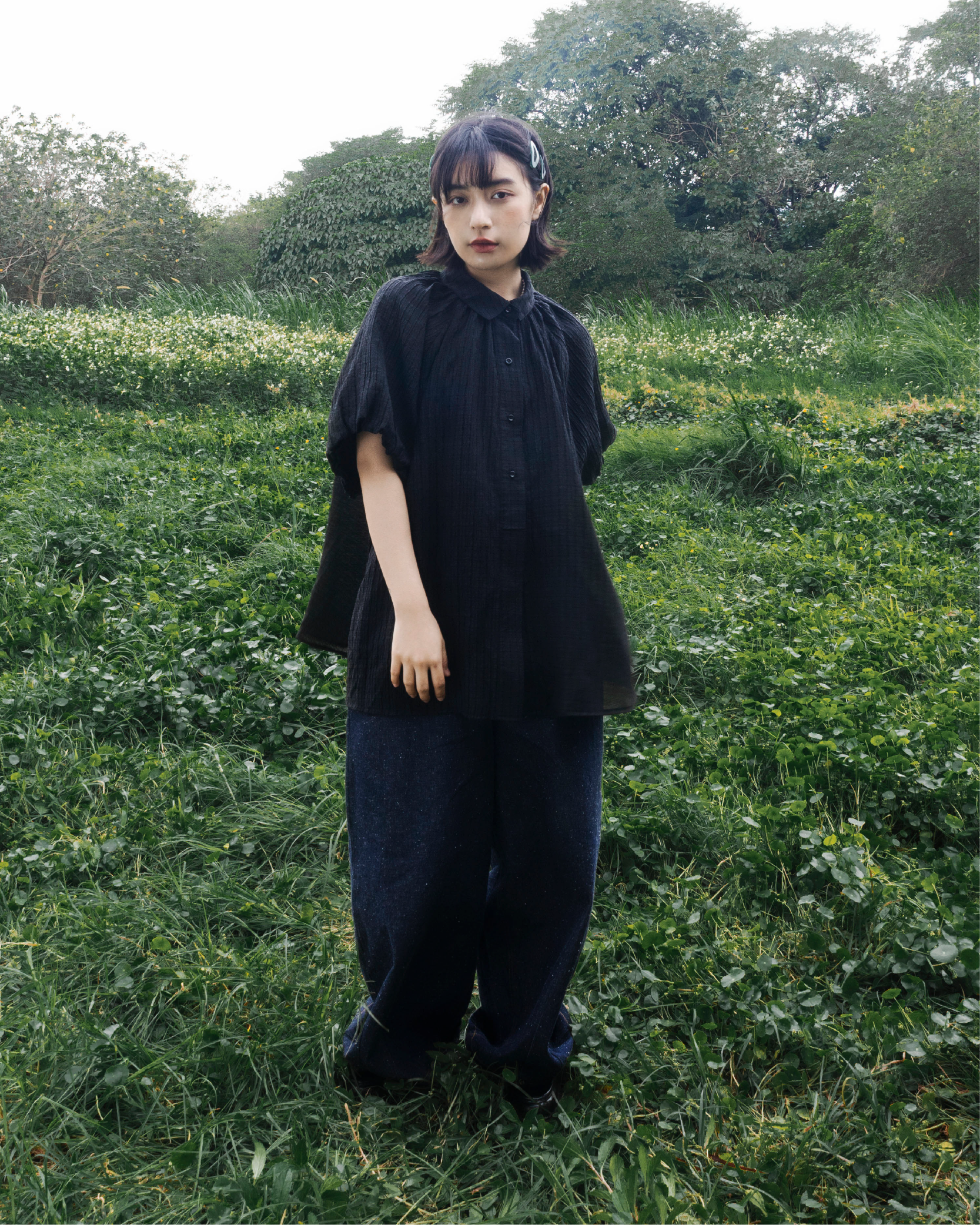 【 Kiki.co made 】princess wrinkles top - black