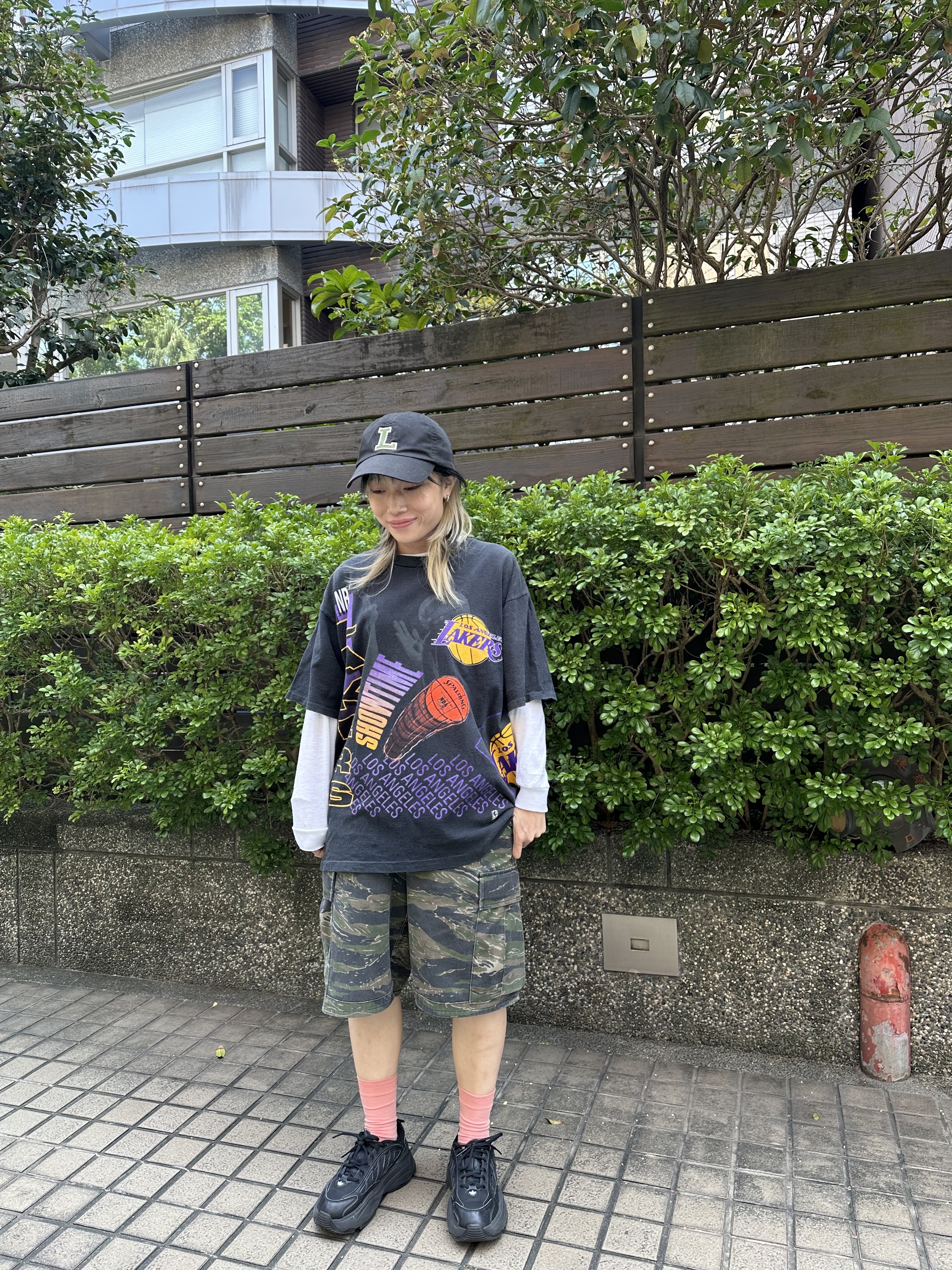 90s NBA LOS ANGELES LAKERS Full Print Tee Made in USA