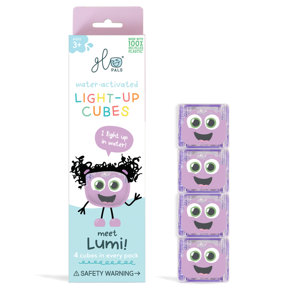 【Glo Pals】Bath Toy | Graceful Purple Light-Up Cubes (Set of 4)