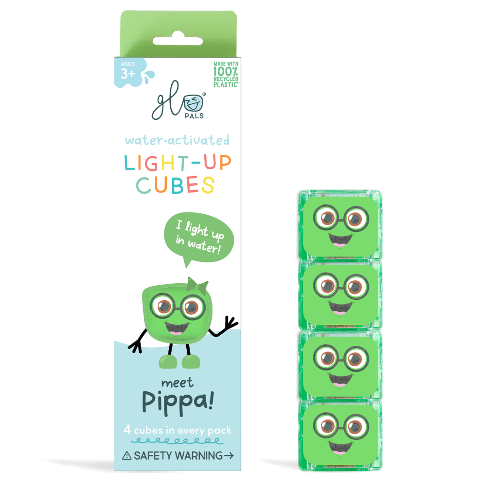 【Glo Pals】Bath Toy | Nature Green Light-Up Cubes (Set of 4)