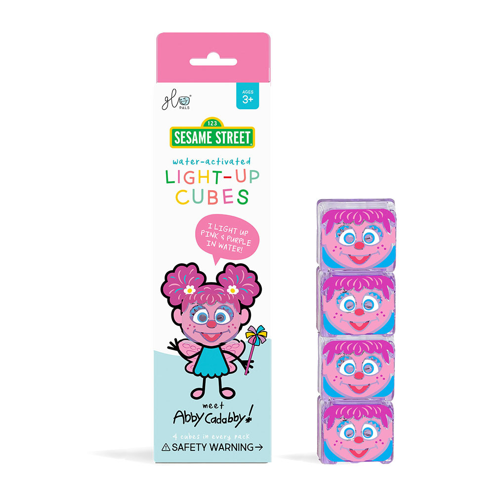 【Glo Pals】Bath Toy | Sesame Street Abby | Light-Up Cubes (Set of 4)