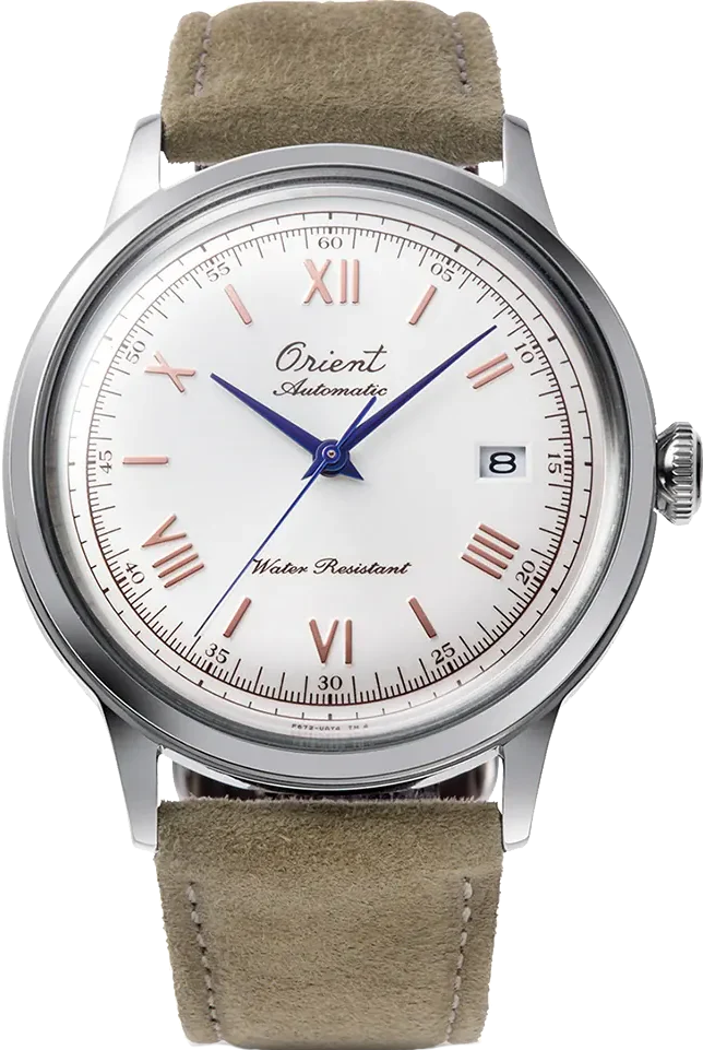 萬年鐘錶 - 東方錶  ORIENT  75週年  Bambino Automatic 限量款藍色指針奶油色皮革錶帶   RA-AC0027S  錶徑40.5mm