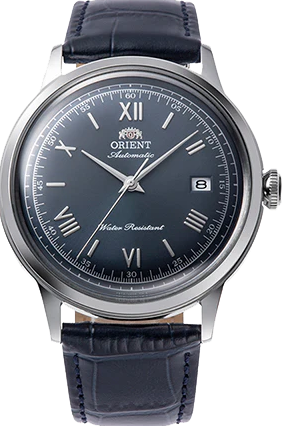 萬年鐘錶 - 東方錶  ORIENT   Bambino Automatic 黑色面盤機械皮革男錶 RA-AC0024L 錶徑40.5mm