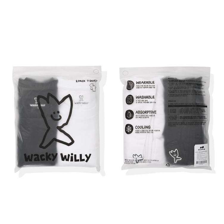 韓國 WACKY WILLY小飛人 小LOGO涼感短袖T恤兩件組