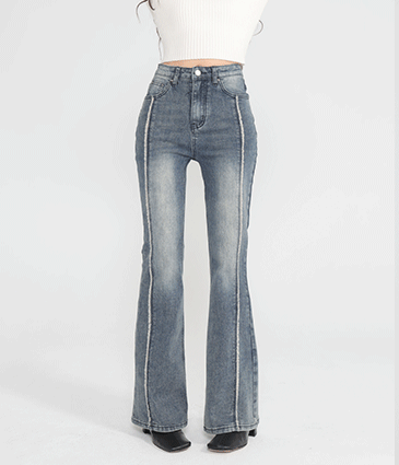 復古水洗牛仔喇叭褲