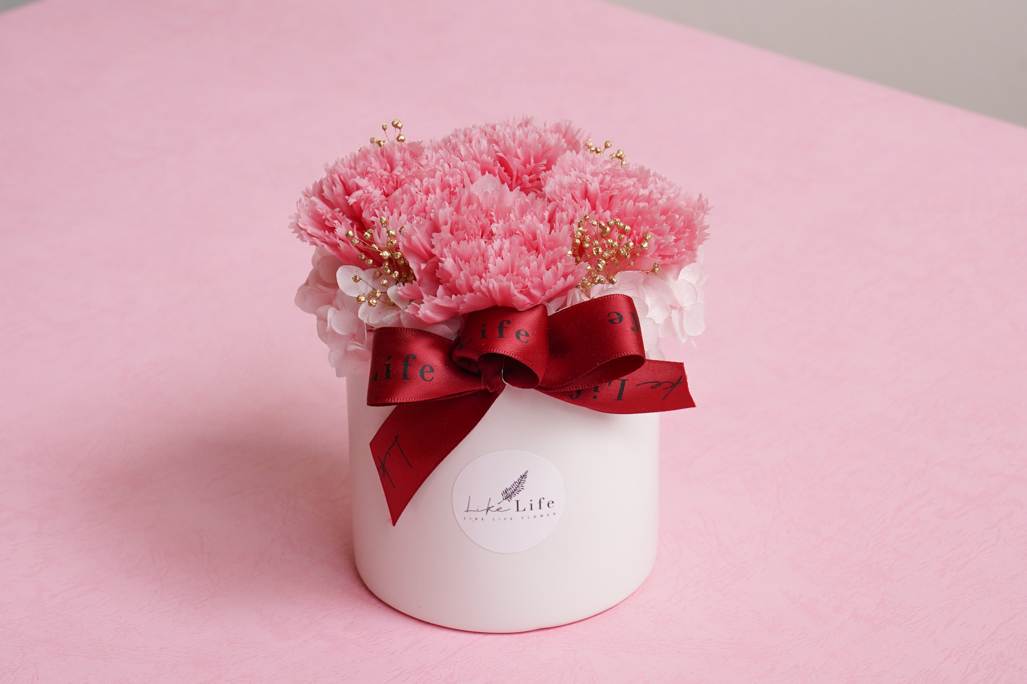 粉色康乃馨母親節盆花,台北粉色永生花康乃馨推薦,台北粉色康乃馨盆花哪裡買推薦2