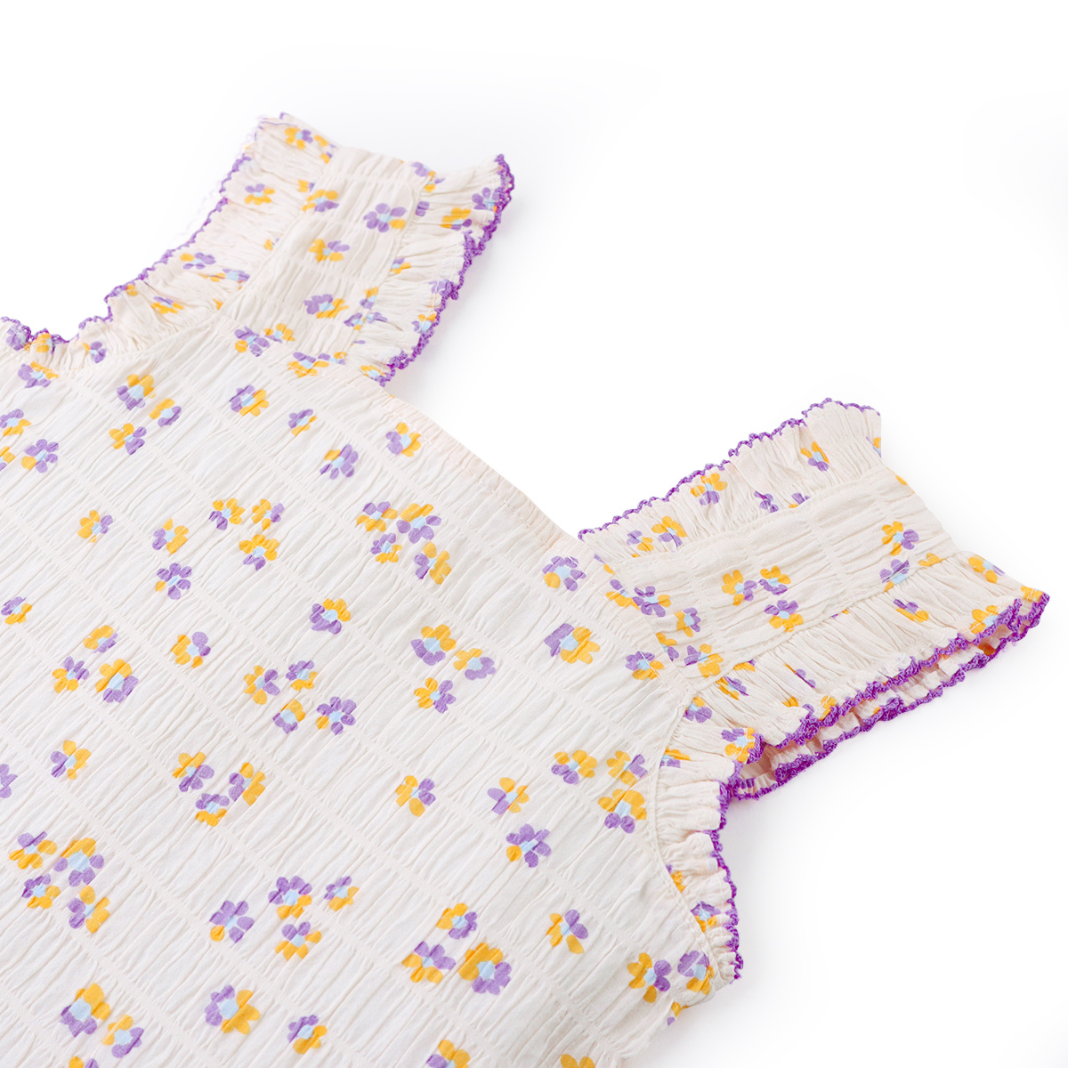 〖 Gingersnaps 〗白色紫黃花朵背心上衣