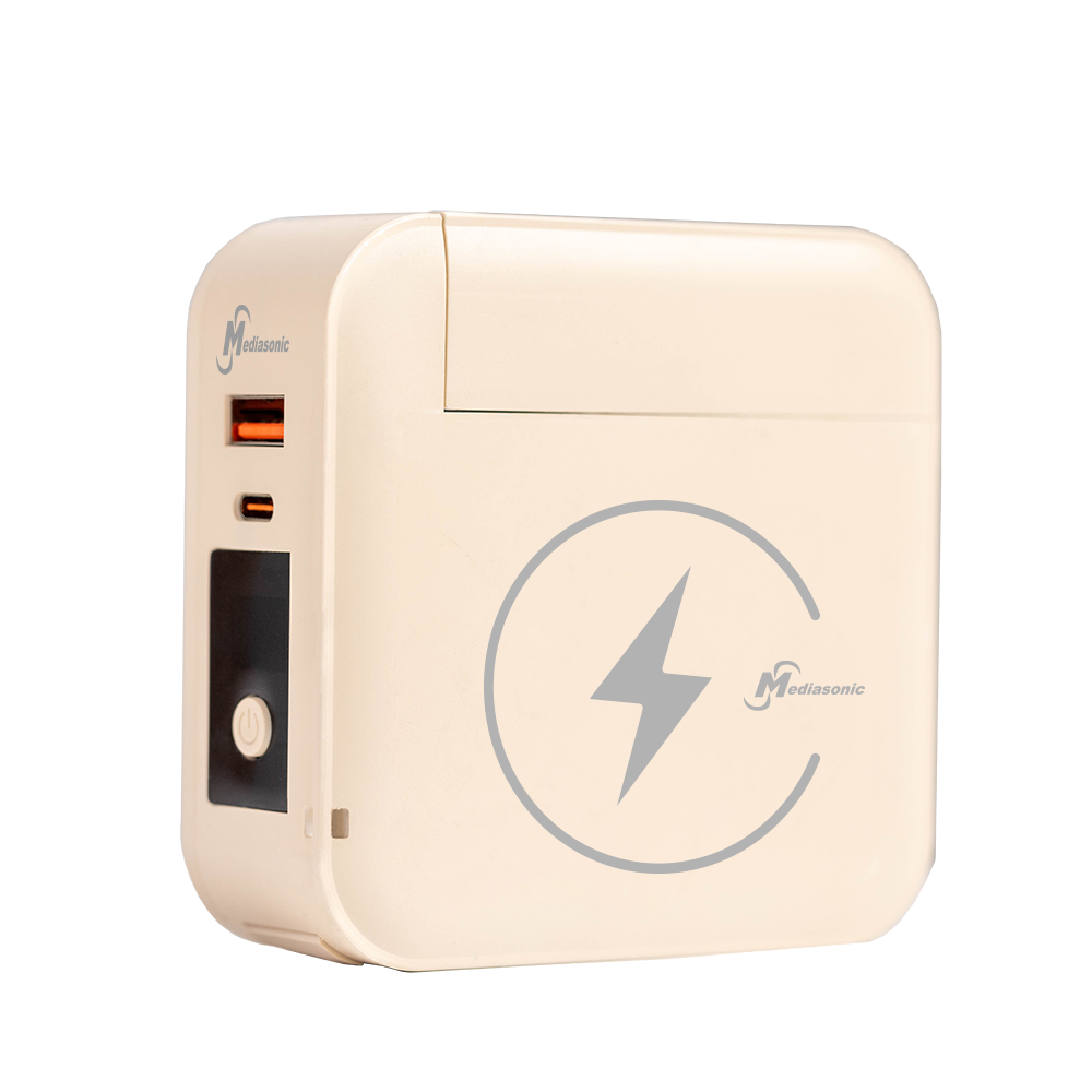 Mediasonic  | Wireless Power Bank | Power Bank+Wireless Charging+Removable Adapter (GLX4-AWC1W)