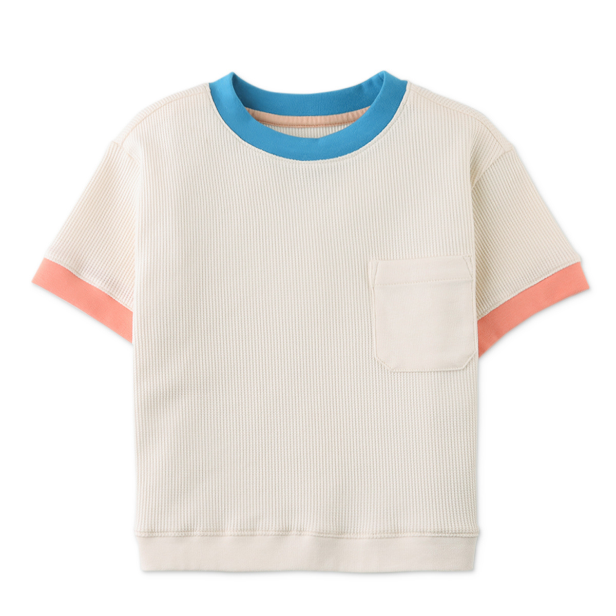 〖 Gingersnaps 〗米色華夫格撞色領上衣