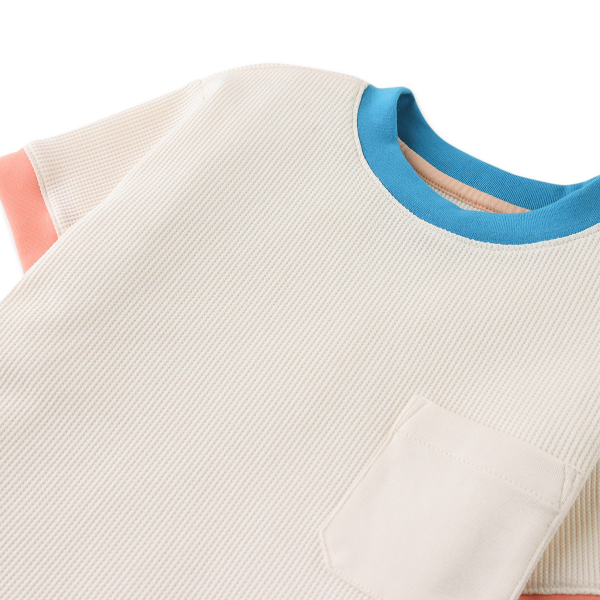 〖 Gingersnaps 〗米色華夫格撞色領上衣