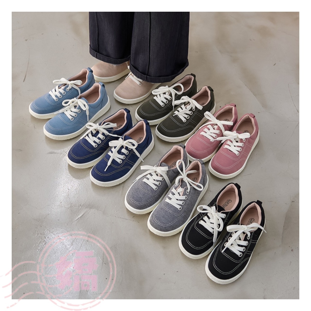 T27034帆布軟Q休閒鞋(黑'粉'杏'灰'淺藍'深藍'綠)(230'235'240'245'250'255)