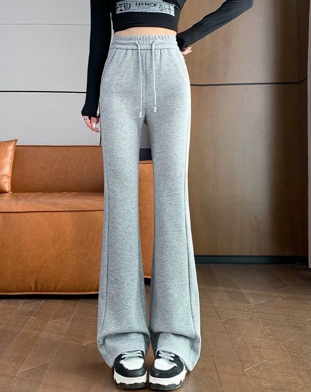 鬆緊腰抽繩棉質微喇叭褲 9912