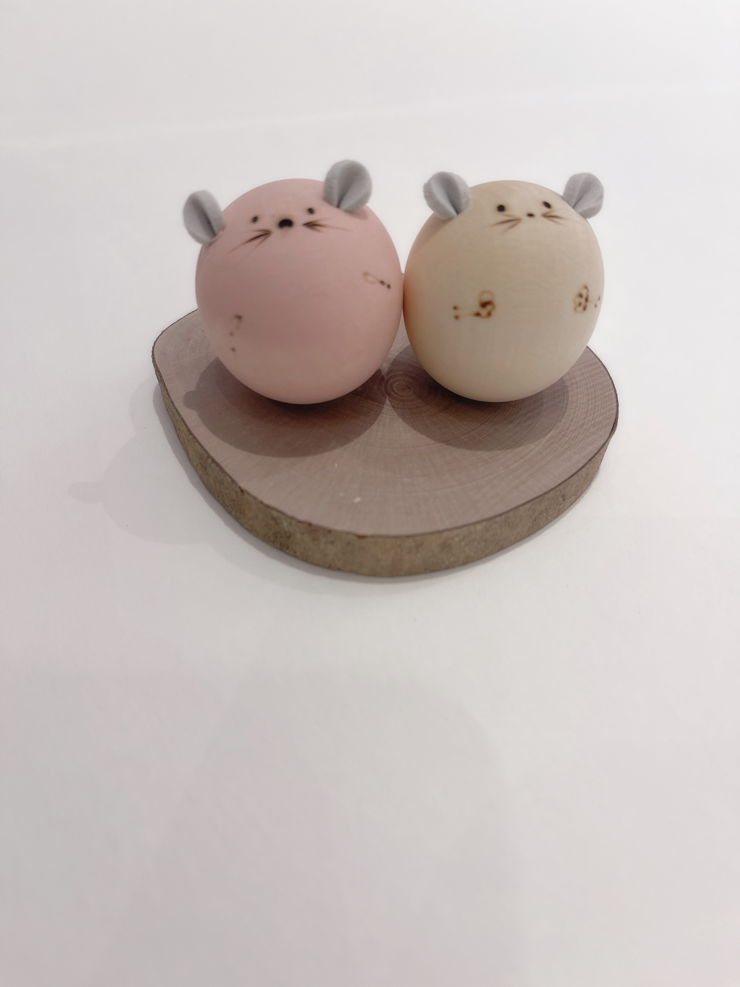 雙喜鼠不倒翁擺飾