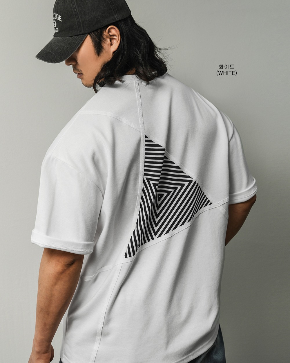 (現貨快閃特價)幾何三角形印花寬鬆短袖上衣