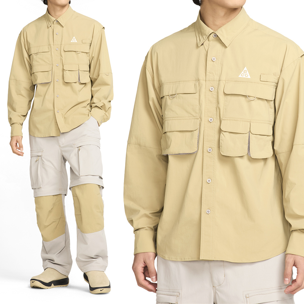 Nike ACG Dfadv UV ORB Weaver 男款 米黃色 快乾 襯衫 休閒 長袖 HJ2466-297