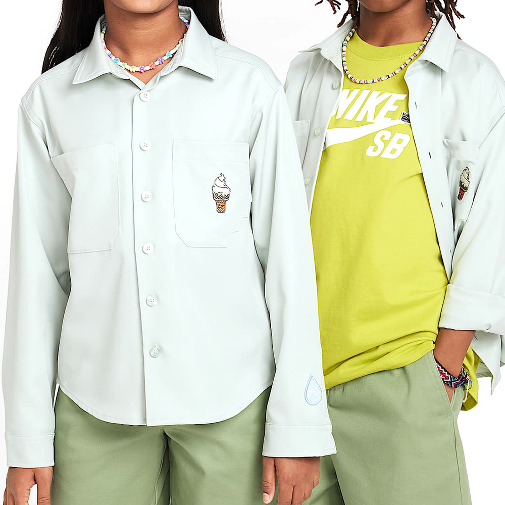 Nike SB LS Top GFX 大童 童裝 藍色 運動 休閒 襯衫 上衣 小朋友 長袖 HF8798-034