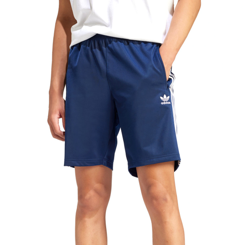 Adidas Firebird Short 男款 藍色 運動 休閒 亞規 刺繡 三葉草 撞色 三線 短褲 IM9422