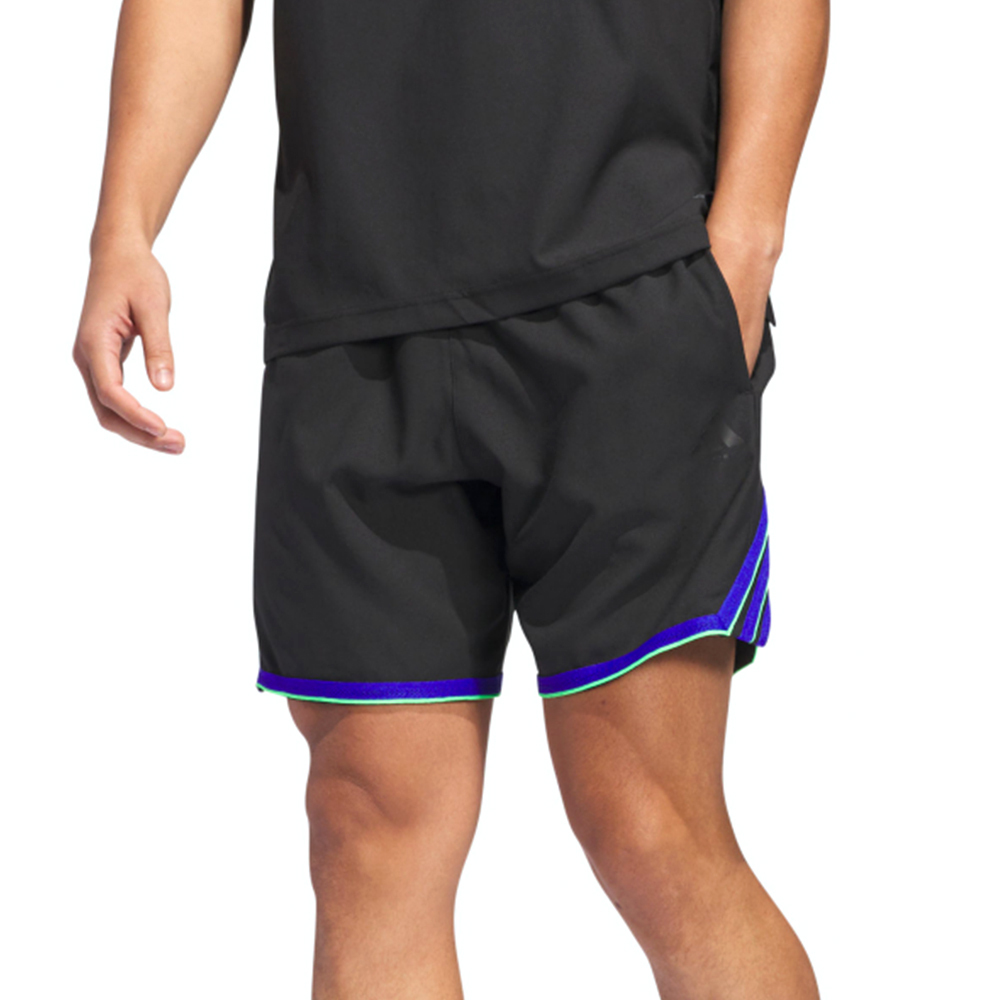 Adidas Crazylite Short 男款 黑藍色 運動 休閒 亞規 口袋 短褲 JN0322