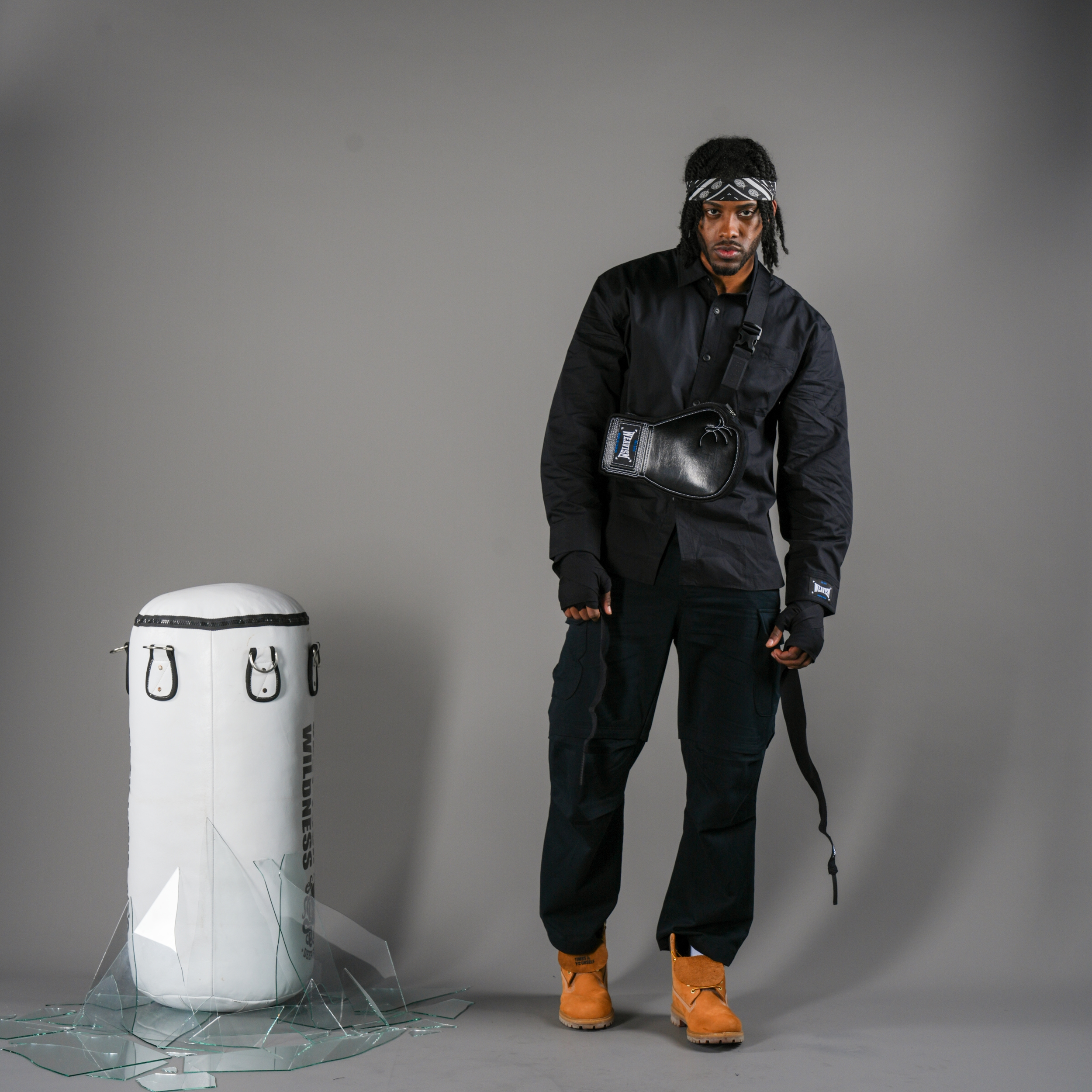 重拳立體環保皮革包-拳擊黑