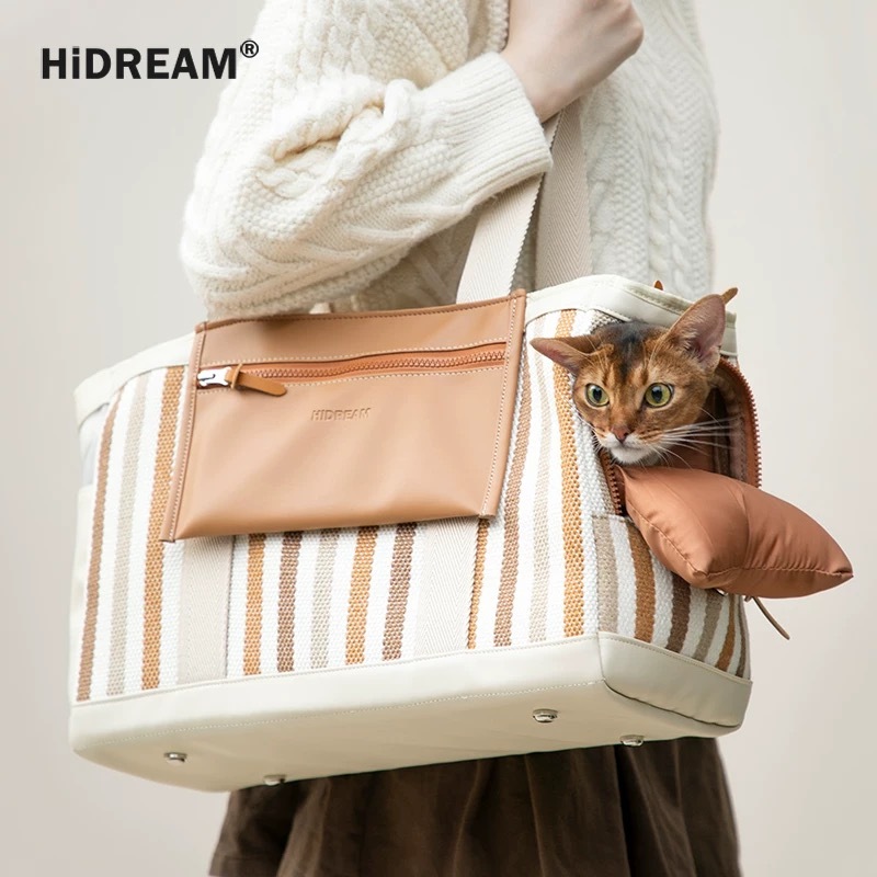 HIDREAM 彩条单肩宠物外出包 5KG内
