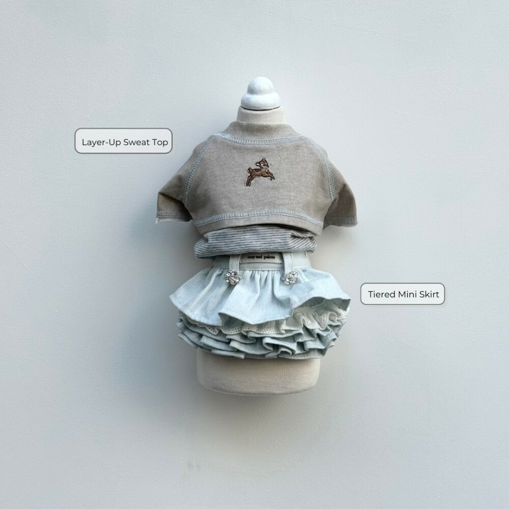 COZY-N 假兩件小鹿上衣 /紗裙