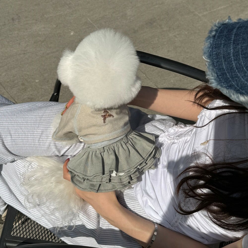 COZY-N 假兩件小鹿上衣 /紗裙