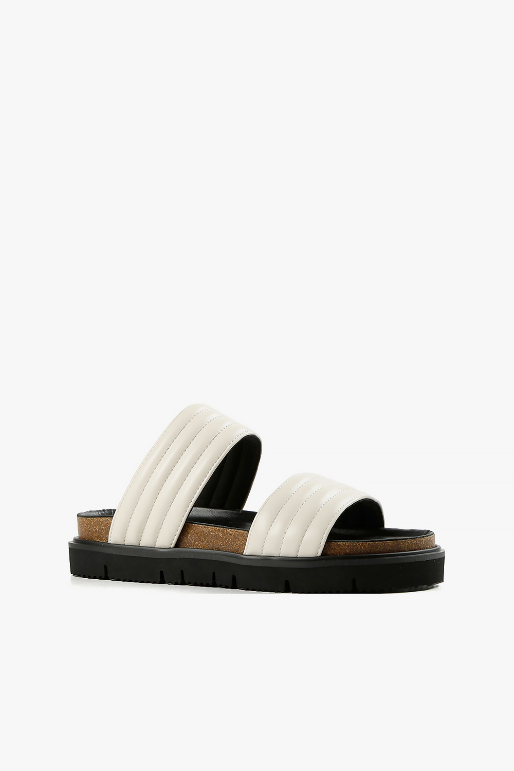 Flat Lugg Double Rib 壓紋雙條帶厚底涼鞋