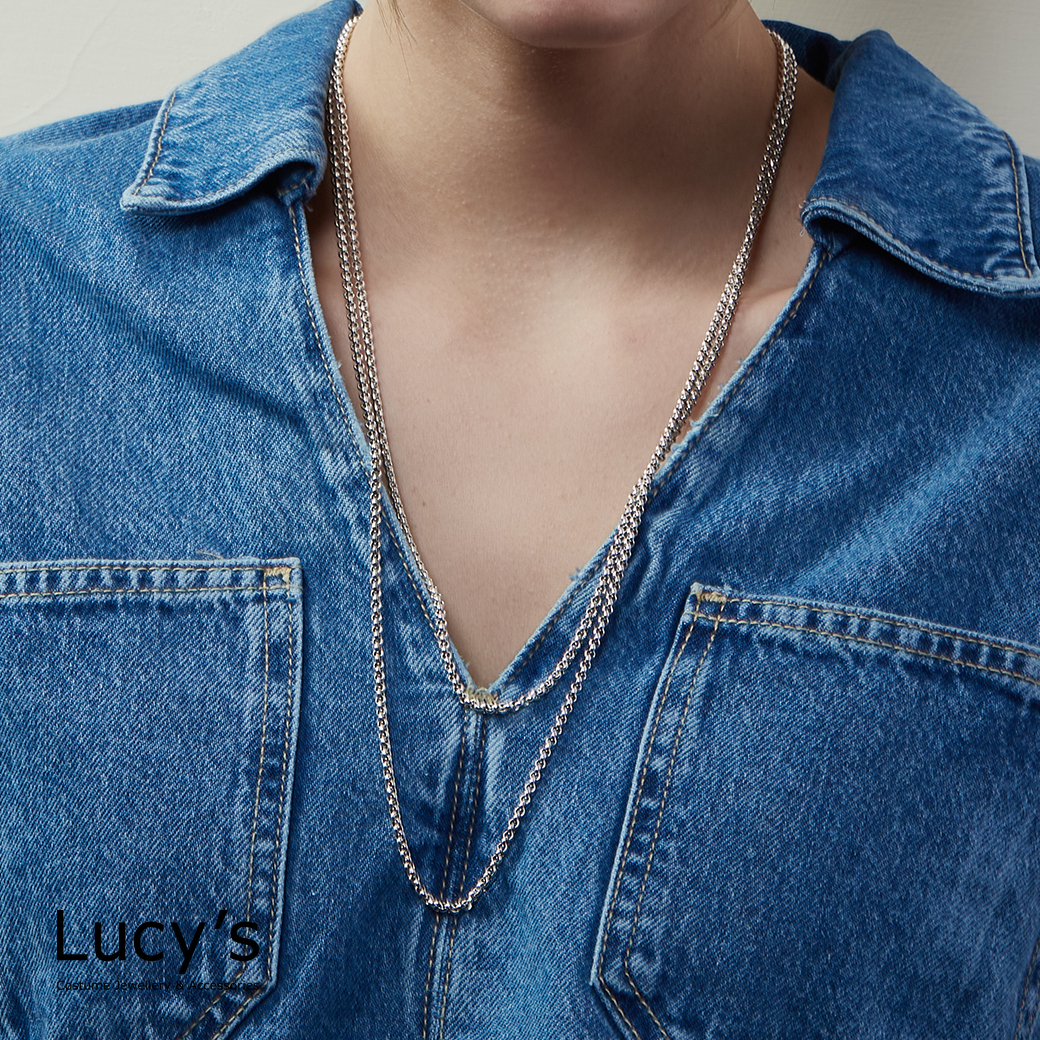 925純銀 圓圈鍊 硫化項鍊 (115016/115017)