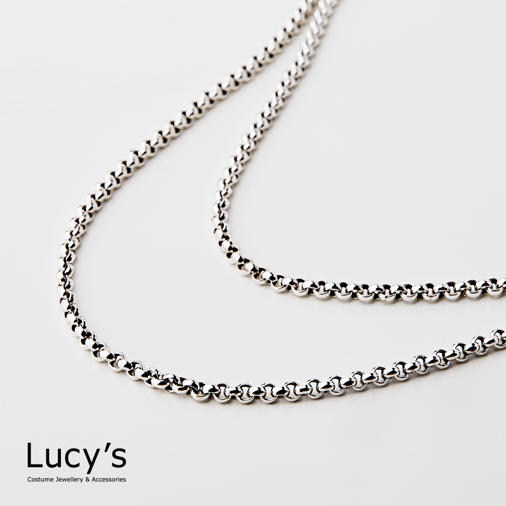 925純銀 圓圈鍊 硫化項鍊 (115016/115017)