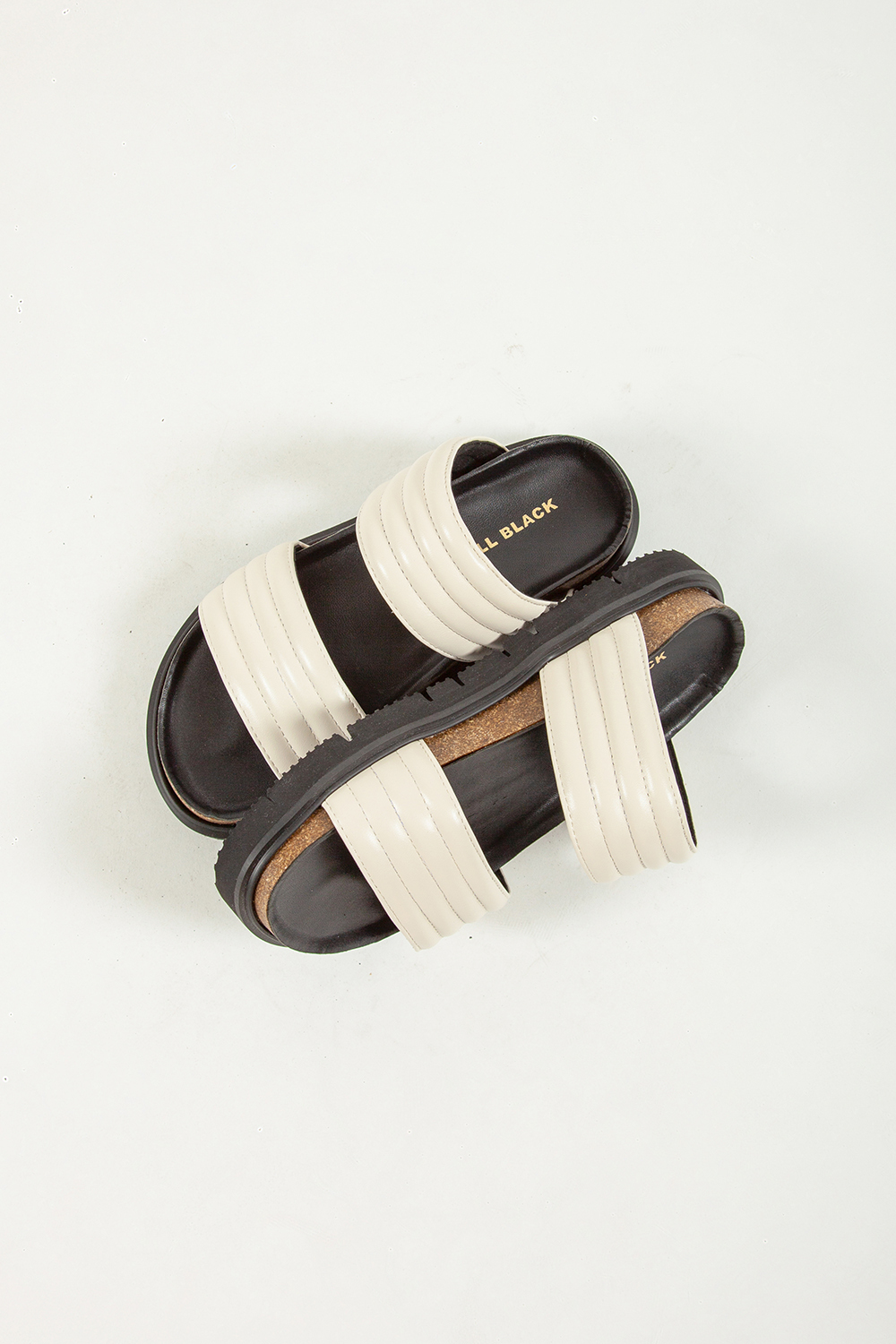 Flat Lugg Double Rib 壓紋雙條帶厚底涼鞋