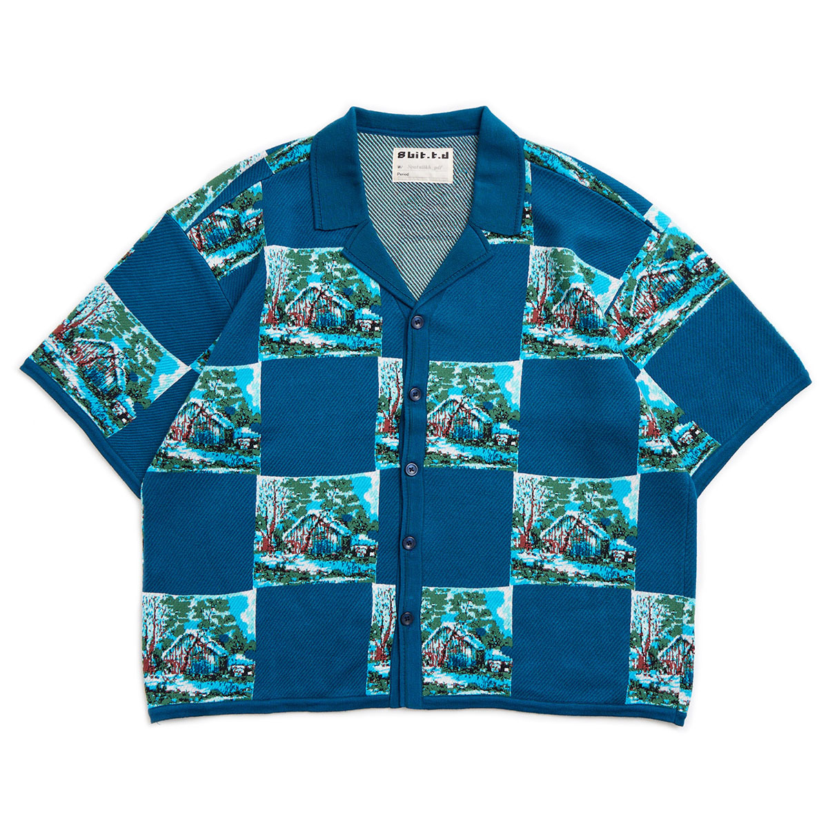 Cabin in the Woods Checkerboard _Short-sleeves Knit Shirt