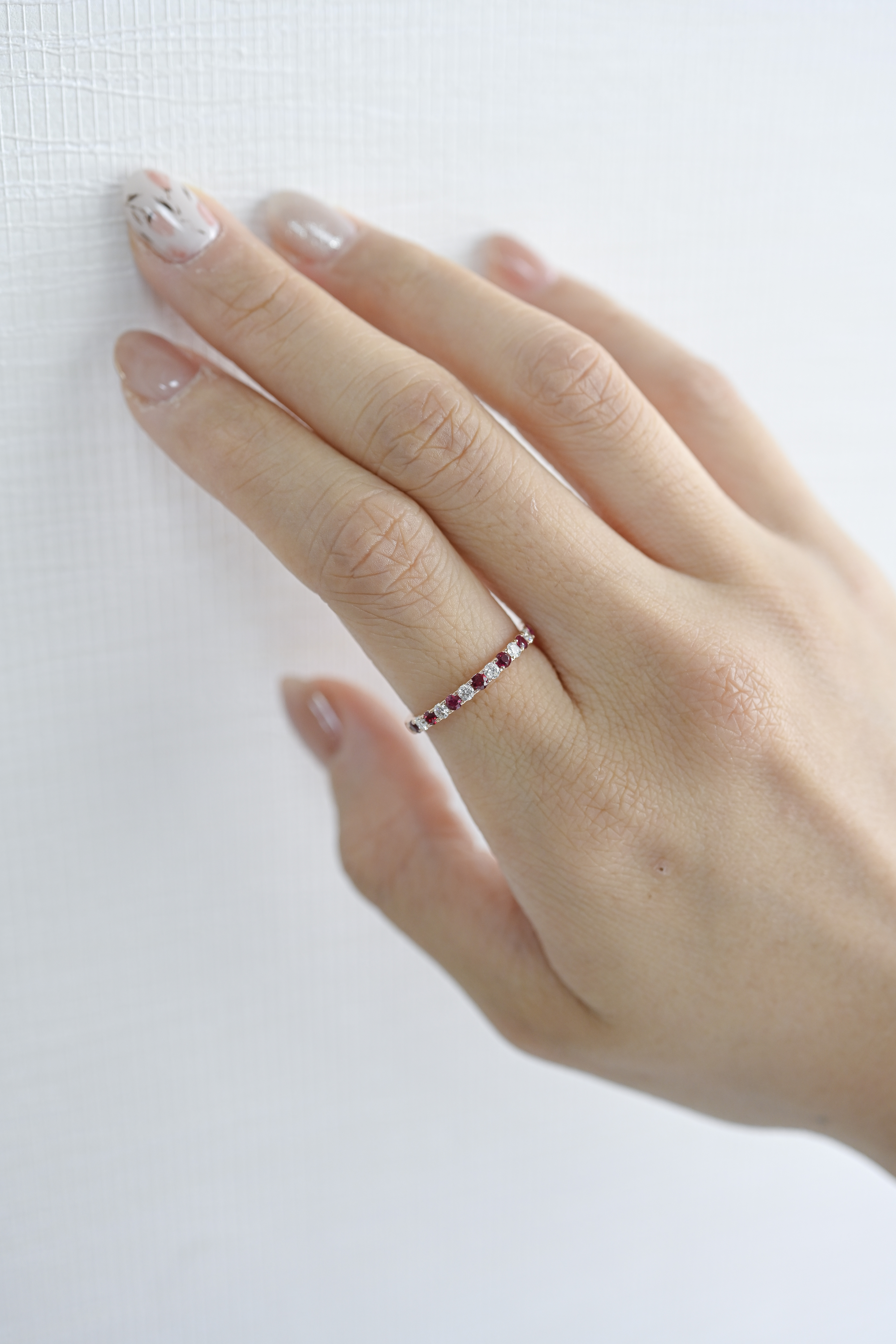 18K 2.0mm Ruby Half Eternity Ring