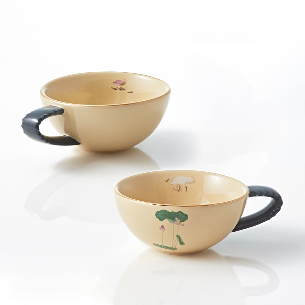 林玉山蓮池滿塘荷樂杯盤組