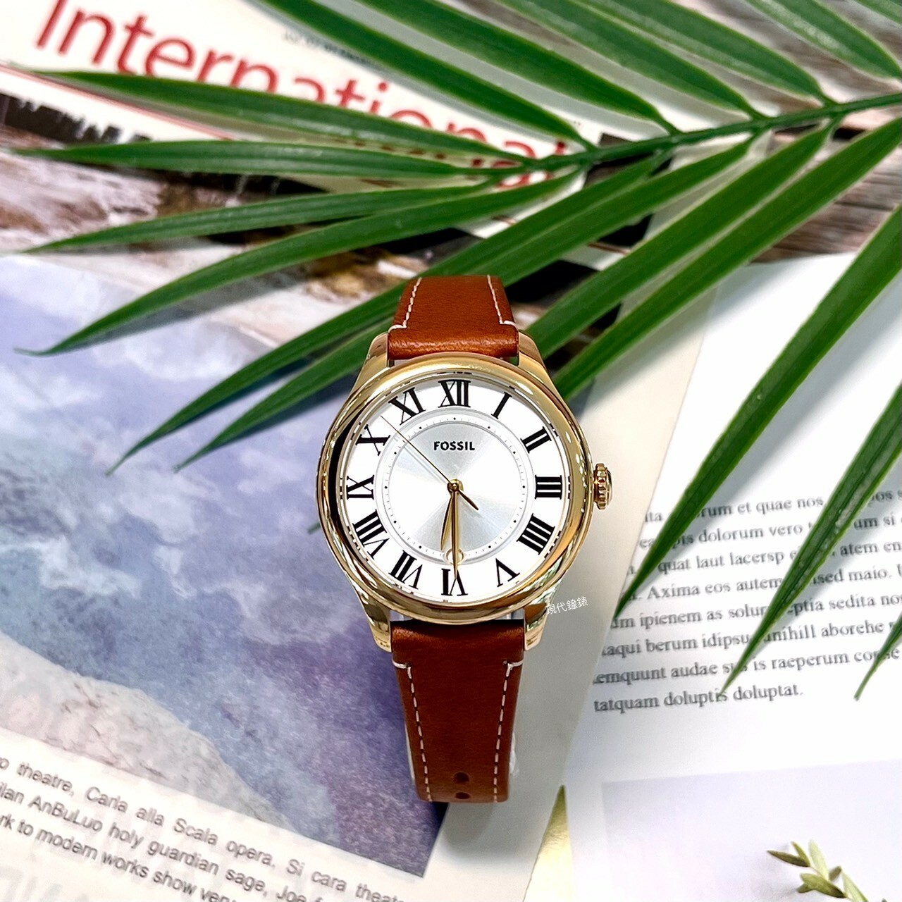 【FOSSIL】Gilmore 優雅金飾羅馬數字女錶ES5397 38mm  現代鐘錶