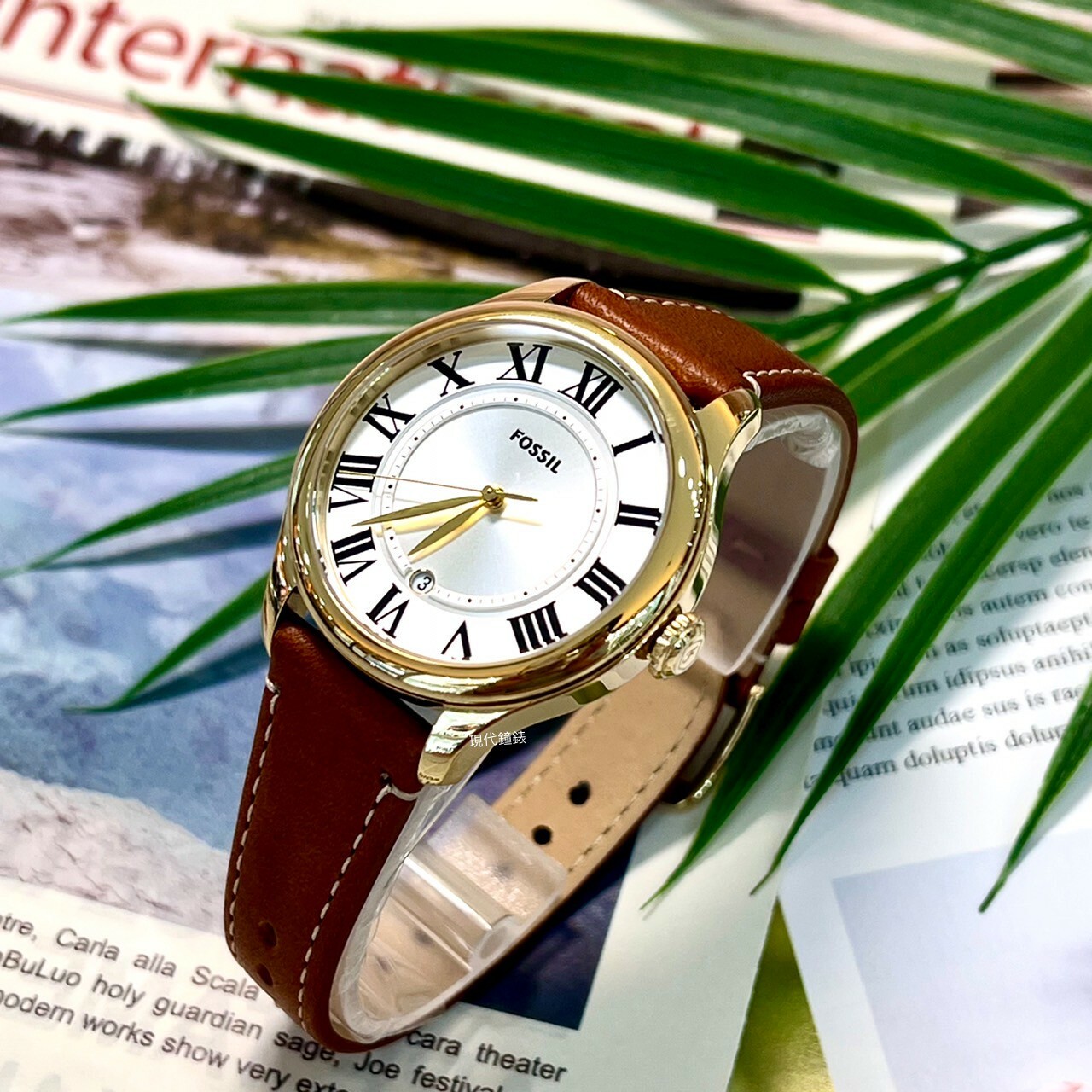 【FOSSIL】Gilmore 優雅金飾羅馬數字女錶ES5397 38mm  現代鐘錶