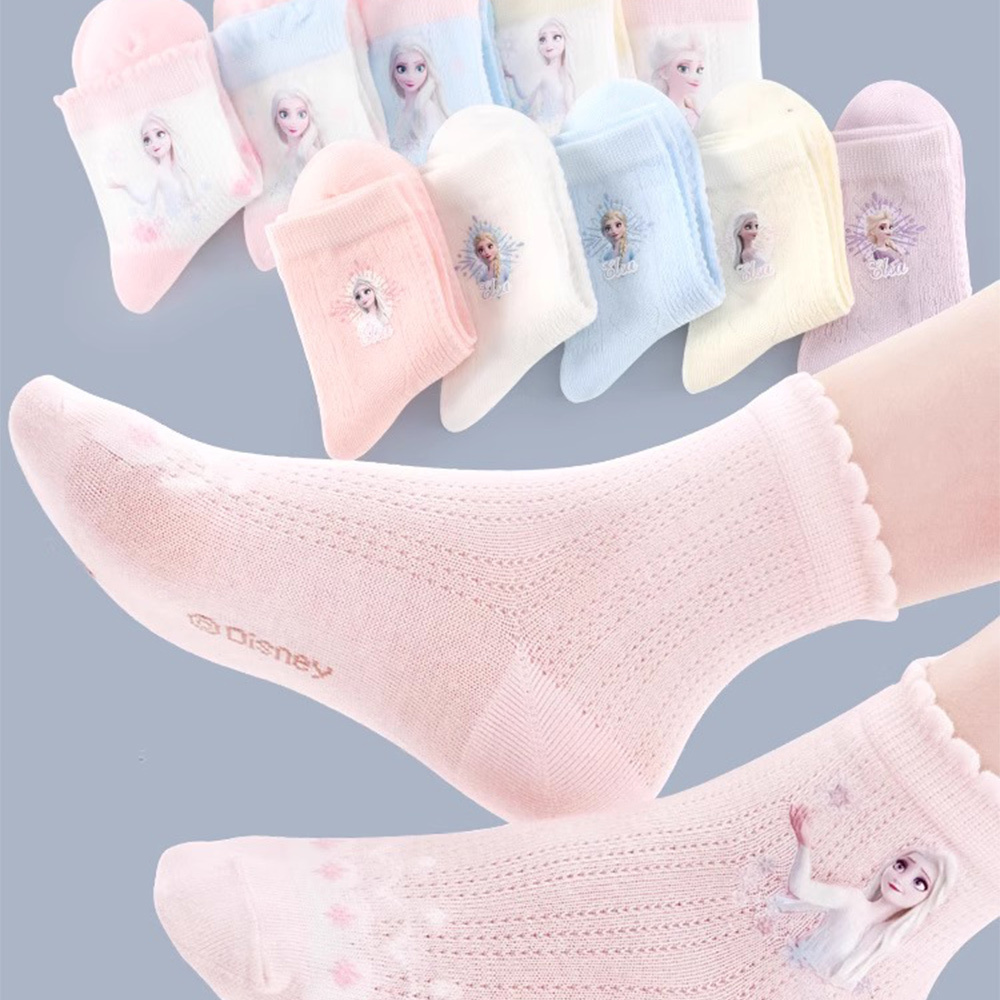 【虎兒寶】迪士尼系列 卡通造型兒童短襪 5雙組 - 公主 童襪  ( SP33257 )