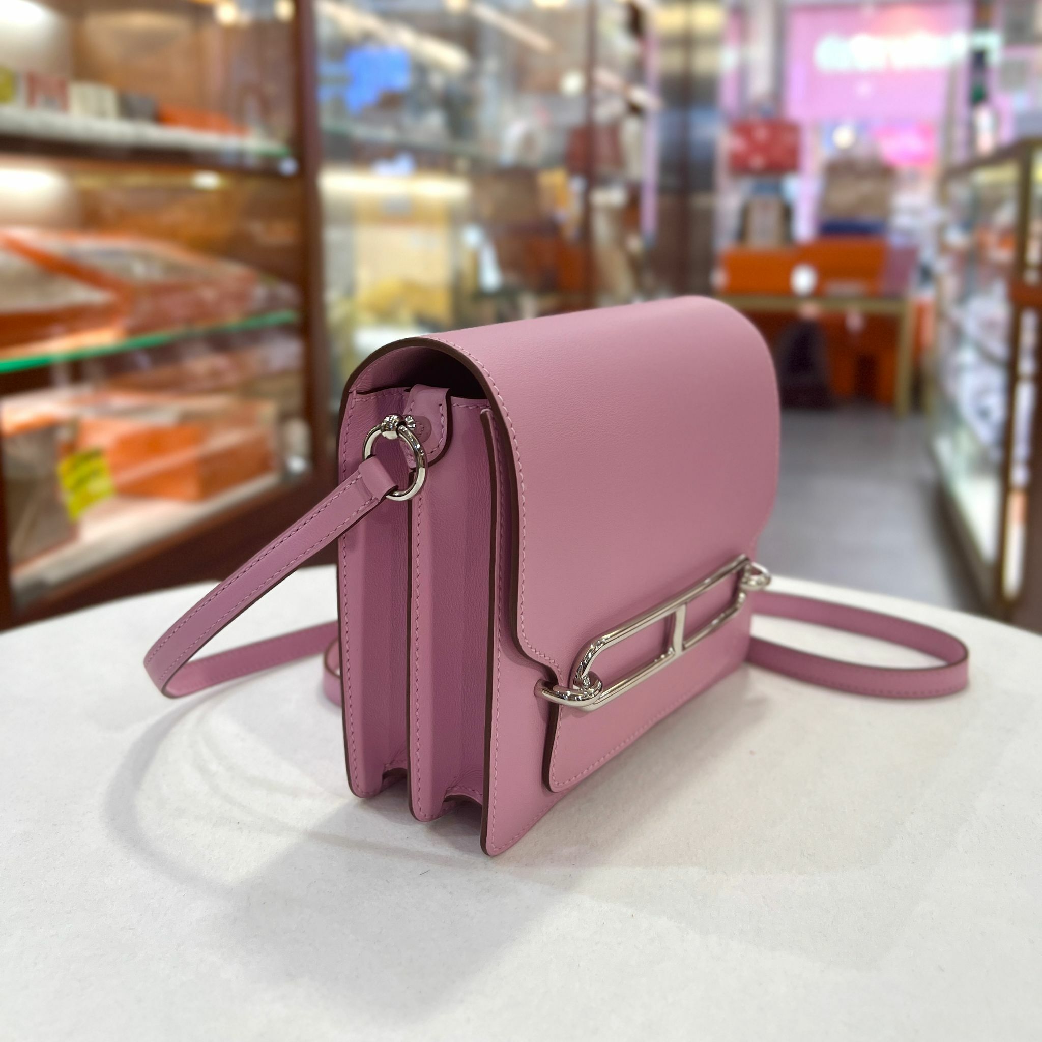 全新HERMES MINI ROULIS 豬鼻包 X9葵錦紫SWIFT皮/銀扣  #BRAND NEW #香榭站正品