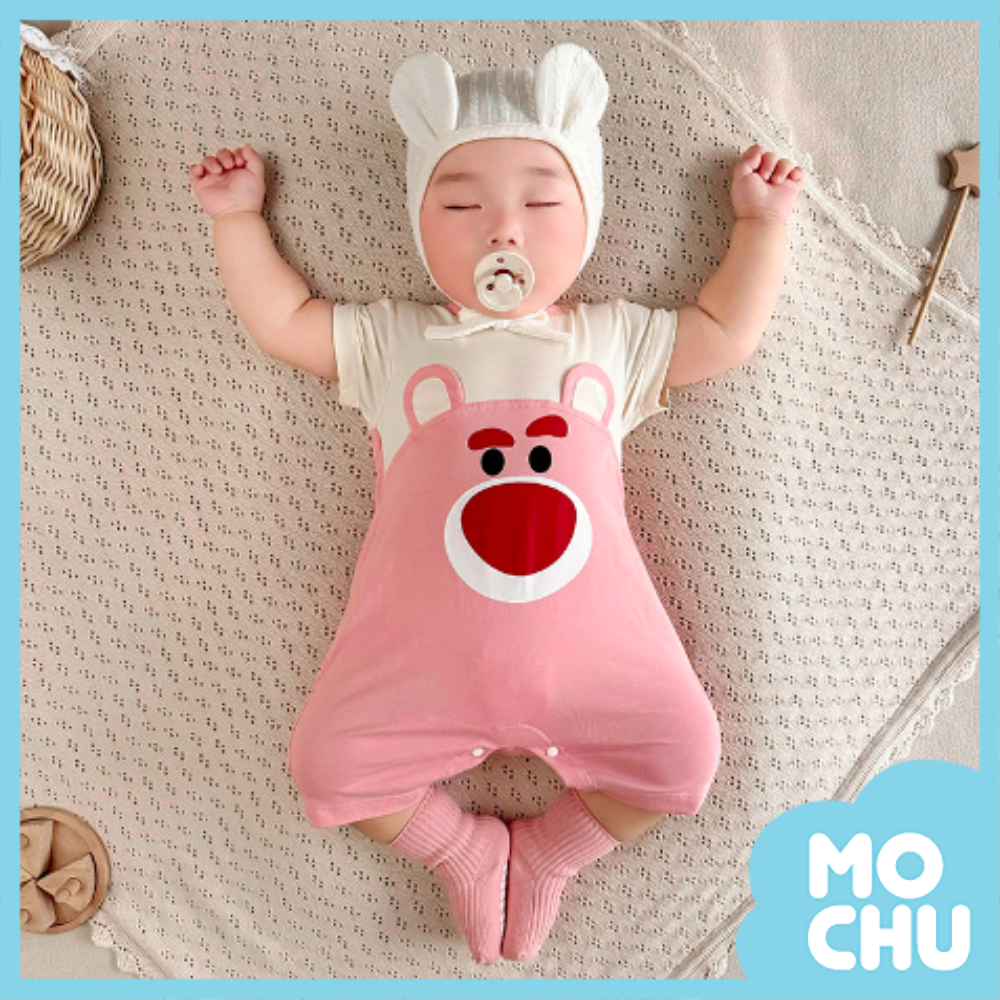 迪士尼粉草莓熊短袖連身衣